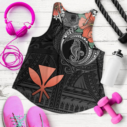 Hawaii Women Tank Kanaka Maoli Seahorse Polynesian Tattoo