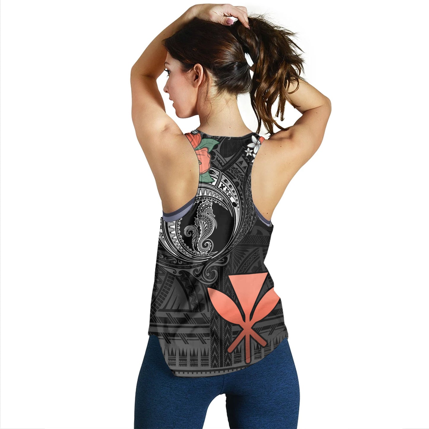 Hawaii Women Tank Kanaka Maoli Seahorse Polynesian Tattoo