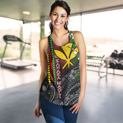 Hawaii Custom Personalised Women Tank Hibiscus And Plumeria With Palm Branches Vintage Style