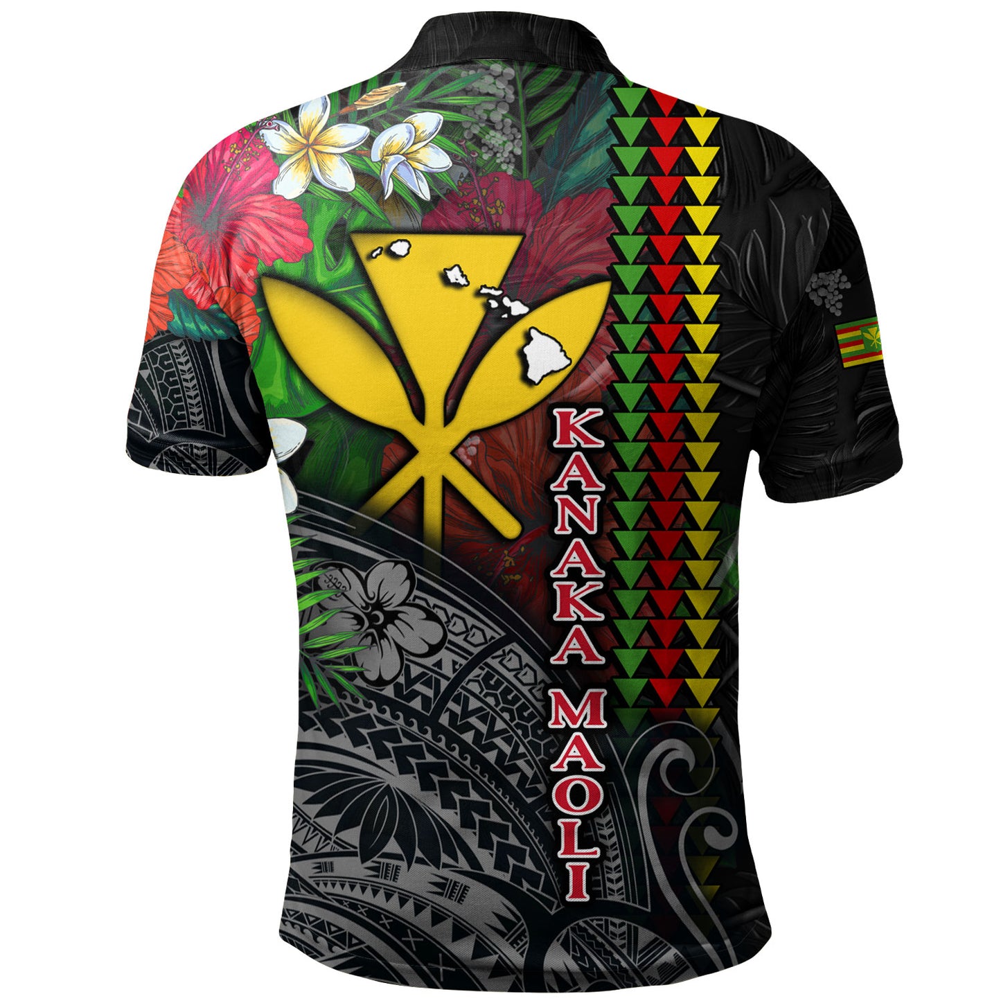 Hawaii Custom Personalised Polo Shirt Hibiscus And Plumeria With Palm Branches Vintage Style