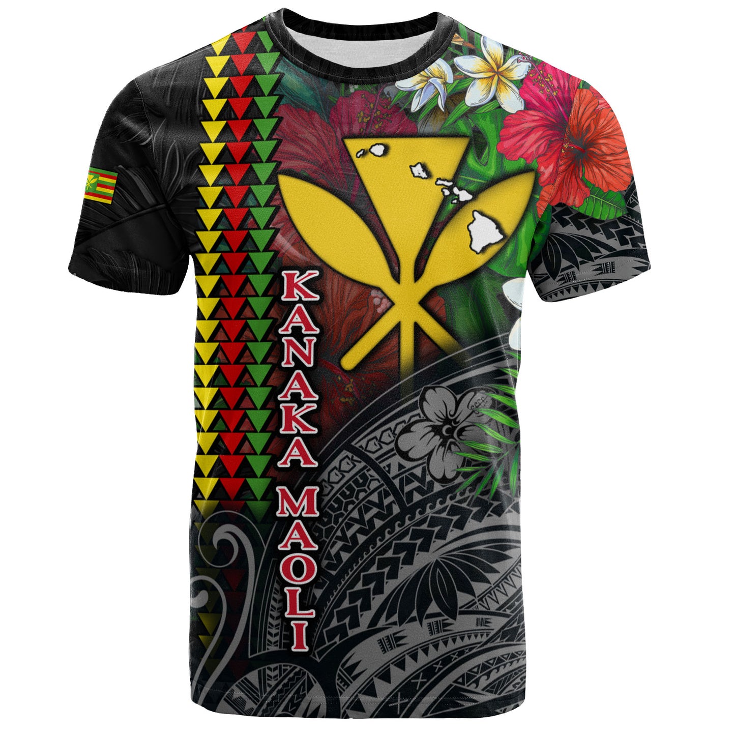 Hawaii Custom Personalised T-Shirt Hibiscus And Plumeria With Palm Branches Vintage Style