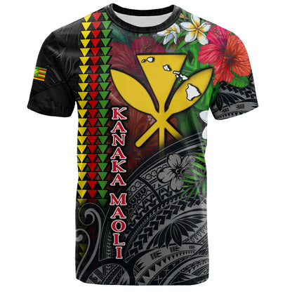 Hawaii Custom Personalised T-Shirt Hibiscus And Plumeria With Palm Branches Vintage Style