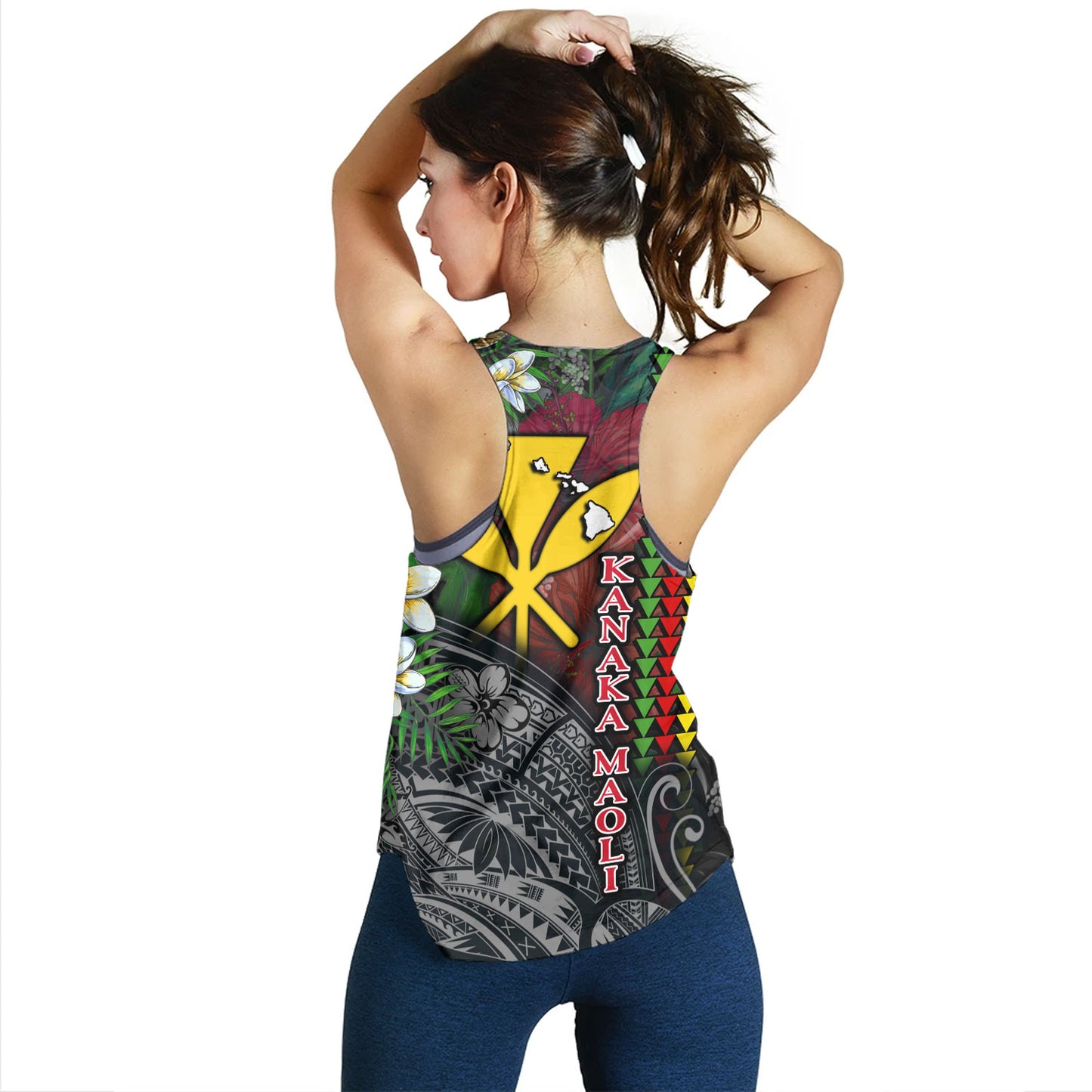 Hawaii Custom Personalised Women Tank Hibiscus And Plumeria With Palm Branches Vintage Style