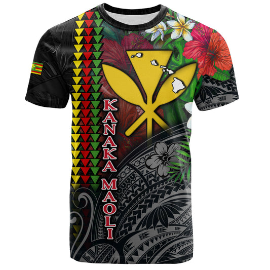 Hawaii Custom Personalised T-Shirt Hibiscus And Plumeria With Palm Branches Vintage Style