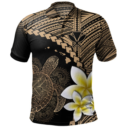 Hawaii Custom Personalised Polo Shirt Plumeria Sea Turtle Tattoo Tribal Design