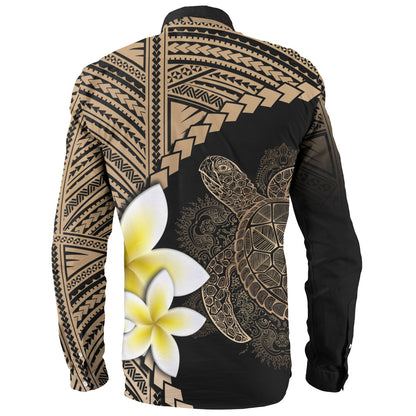 Hawaii Custom Personalised Long Sleeve Shirt Plumeria Sea Turtle Tattoo Tribal Design