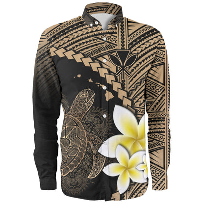 Hawaii Custom Personalised Long Sleeve Shirt Plumeria Sea Turtle Tattoo Tribal Design