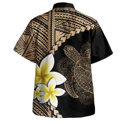 Hawaii Custom Personalised Hawaiian Shirt Plumeria Sea Turtle Tattoo Tribal Design