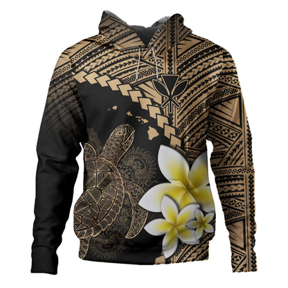 Hawaii Custom Personalised Hoodie Plumeria Sea Turtle Tattoo Tribal Design
