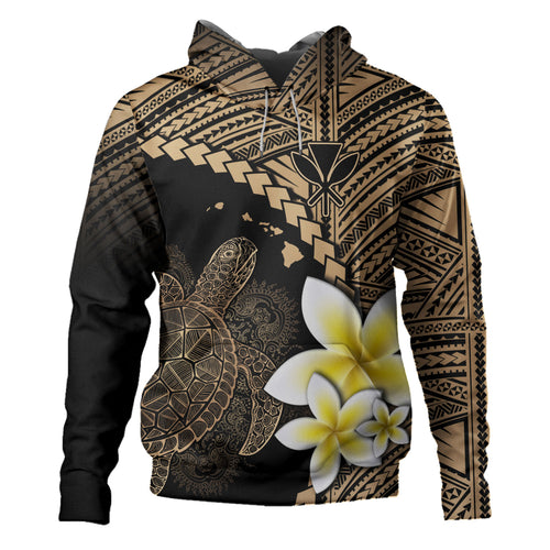 Hawaii Custom Personalised Hoodie Plumeria Sea Turtle Tattoo Tribal Design