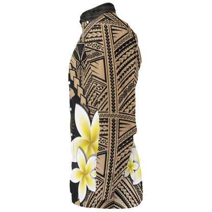 Hawaii Custom Personalised Long Sleeve Shirt Plumeria Sea Turtle Tattoo Tribal Design