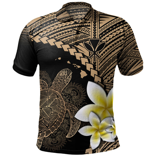 Hawaii Custom Personalised Polo Shirt Plumeria Sea Turtle Tattoo Tribal Design