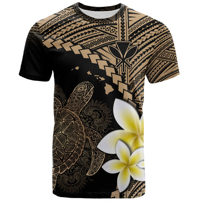 Hawaii Custom Personalised T-Shirt Plumeria Sea Turtle Tattoo Tribal Design