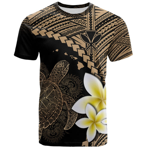 Hawaii Custom Personalised T-Shirt Plumeria Sea Turtle Tattoo Tribal Design