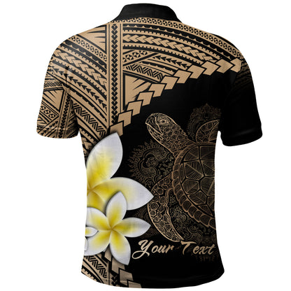 Hawaii Custom Personalised Polo Shirt Plumeria Sea Turtle Tattoo Tribal Design