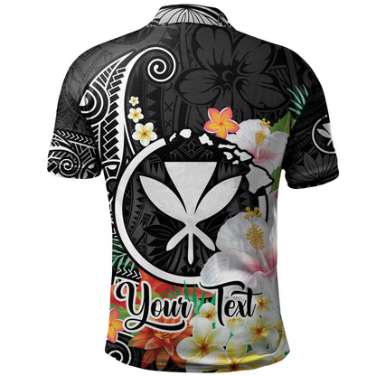 Hawaii Polo Shirt Custom Polynesian Curve Pattern Design With Tropical Floral Collection