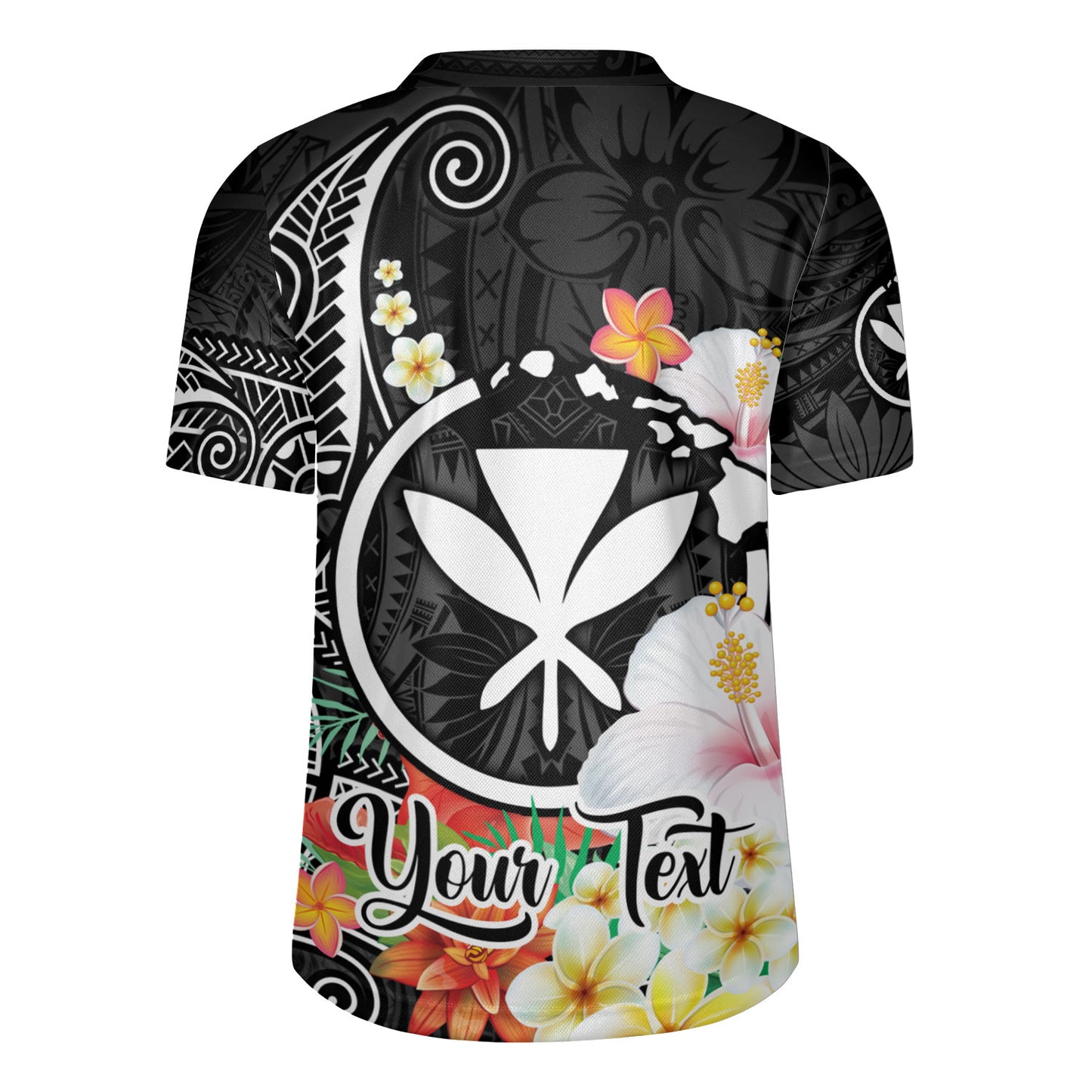 Hawaii Rugby Jersey Custom Polynesian Curve Pattern Design With Tropical Floral Collection