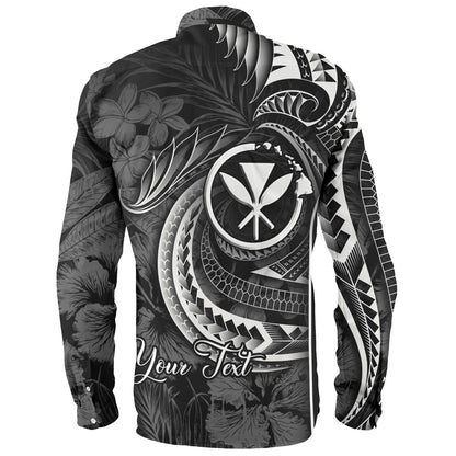 Hawaii Custom Personalised Long Sleeve Shirt Polynesian Patterns Tropical Flowers Curve Style