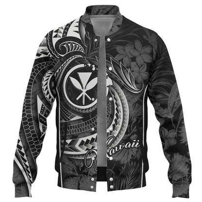 Hawaii Custom Personalised Baseball Jacket Polynesian Patterns Tropical Flowers Curve Style