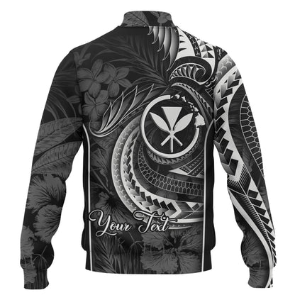 Hawaii Custom Personalised Baseball Jacket Polynesian Patterns Tropical Flowers Curve Style