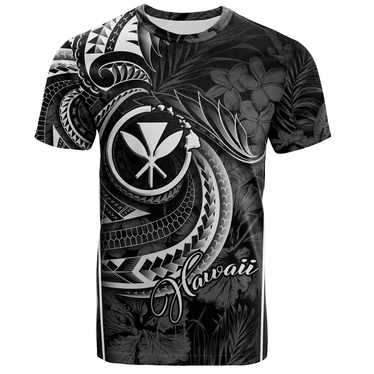 Hawaii Custom Personalised T-Shirt Polynesian Patterns Tropical Flowers Curve Style