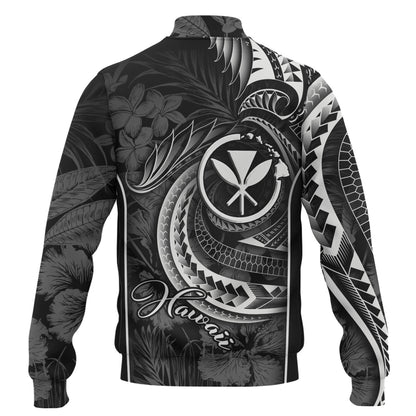 Hawaii Custom Personalised Baseball Jacket Polynesian Patterns Tropical Flowers Curve Style