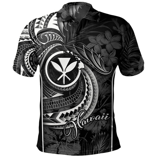 Hawaii Custom Personalised Polo Shirt Polynesian Patterns Tropical Flowers Curve Style