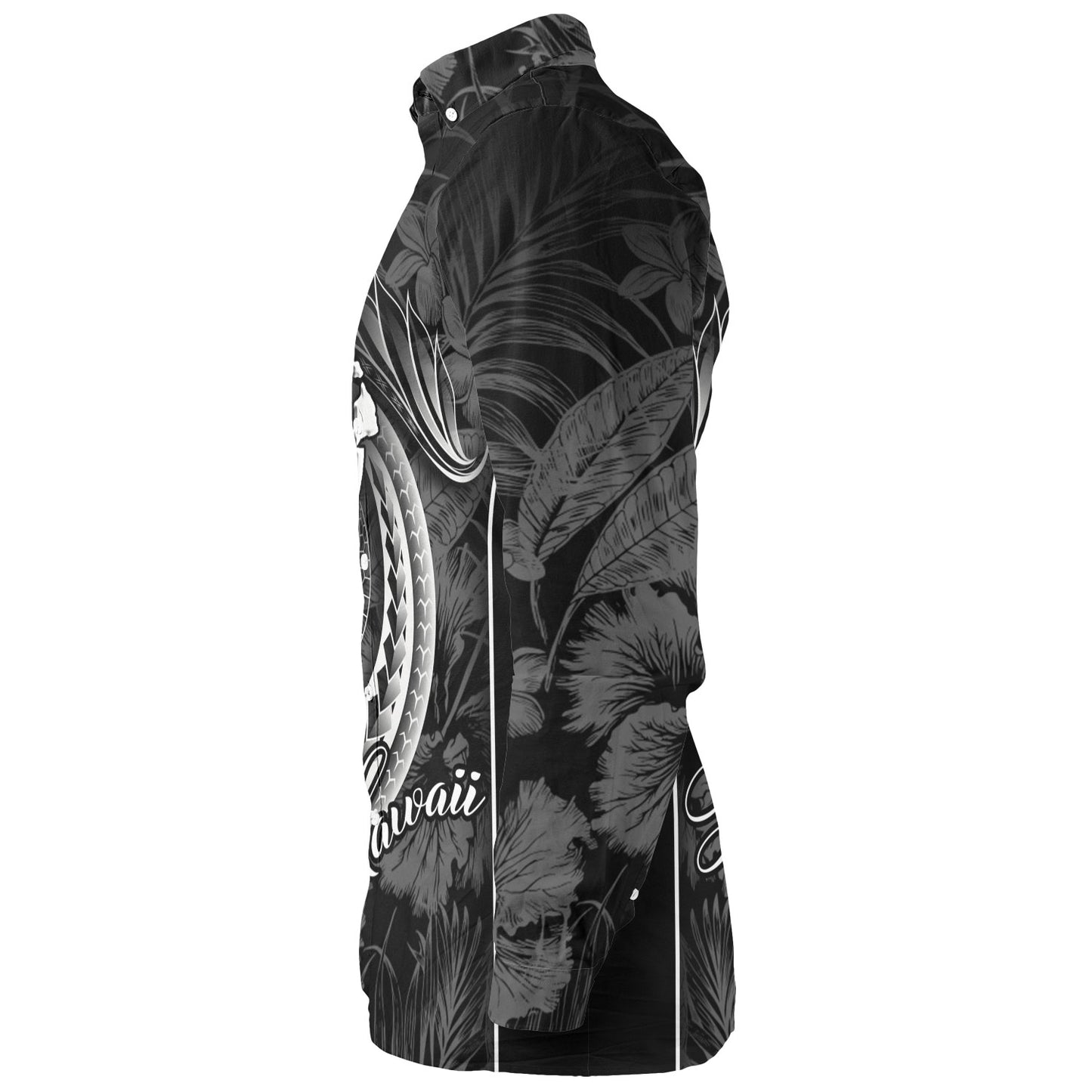 Hawaii Custom Personalised Long Sleeve Shirt Polynesian Patterns Tropical Flowers Curve Style