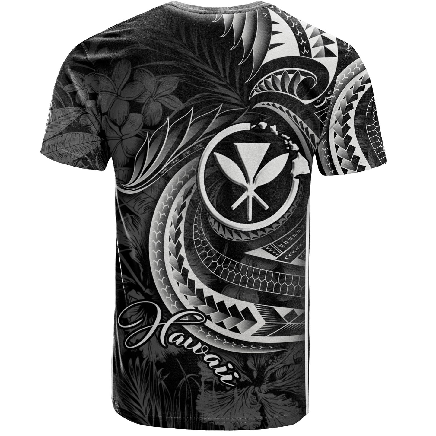 Hawaii Custom Personalised T-Shirt Polynesian Patterns Tropical Flowers Curve Style