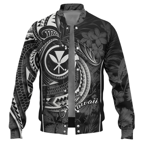 Hawaii Custom Personalised Baseball Jacket Polynesian Patterns Tropical Flowers Curve Style