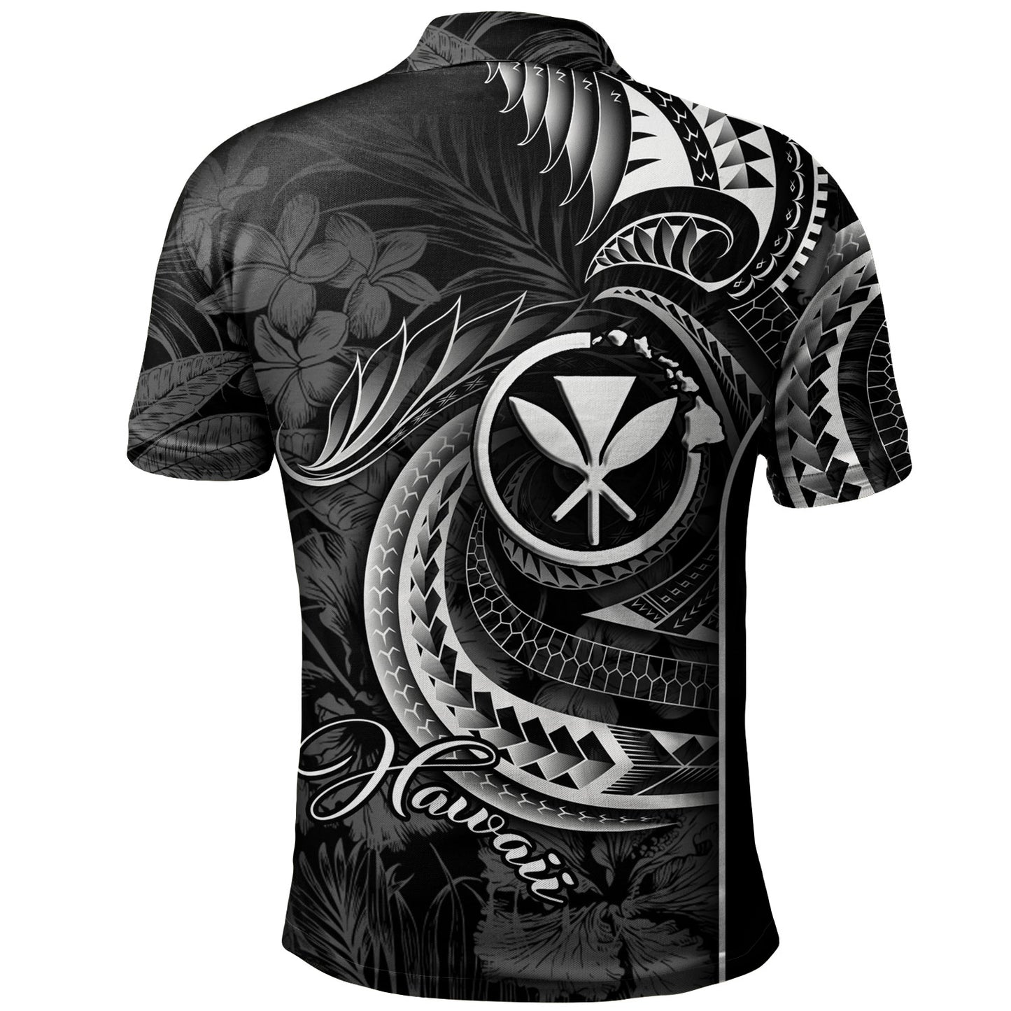 Hawaii Custom Personalised Polo Shirt Polynesian Patterns Tropical Flowers Curve Style
