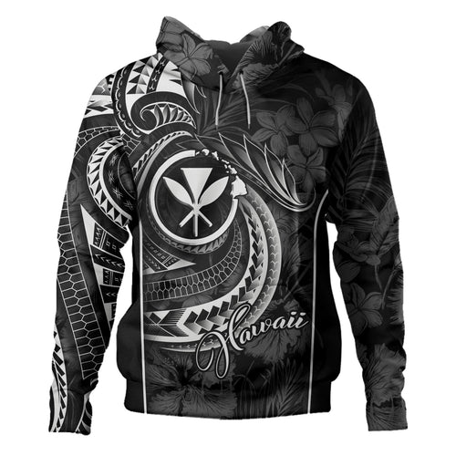 Hawaii Custom Personalised Hoodie Polynesian Patterns Tropical Flowers Curve Style