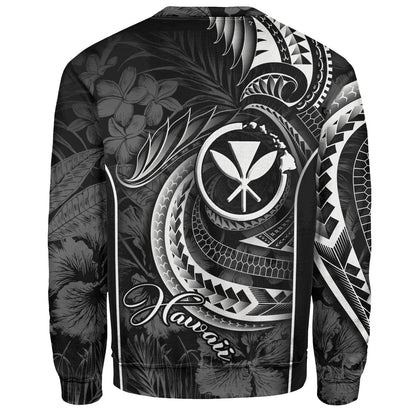 Hawaii Custom Personalised Sweatshirt Polynesian Patterns Tropical Flowers Curve Style