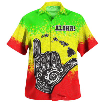 Hawaii Custom Personalised Hawaiian Shirt Polynesian Shaka Hawaii Map Reggae Style