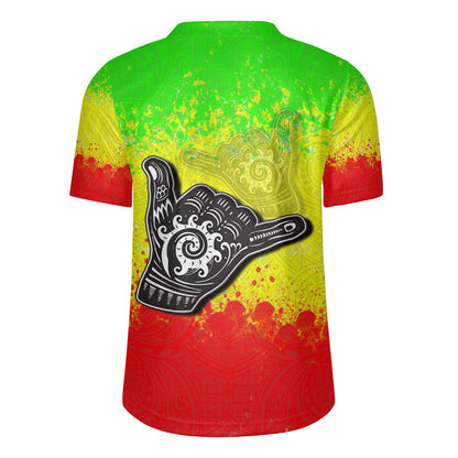 Hawaii Custom PersonalisedRugby Jersey Polynesian Shaka Hawaii Map Reggae Style