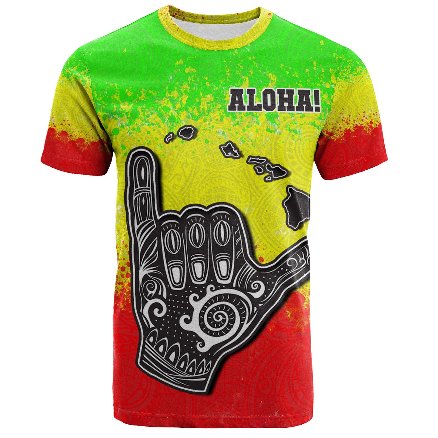 Hawaii T-Shirt Custom Personalised  Polynesian Shaka Hawaii Map Reggae Style