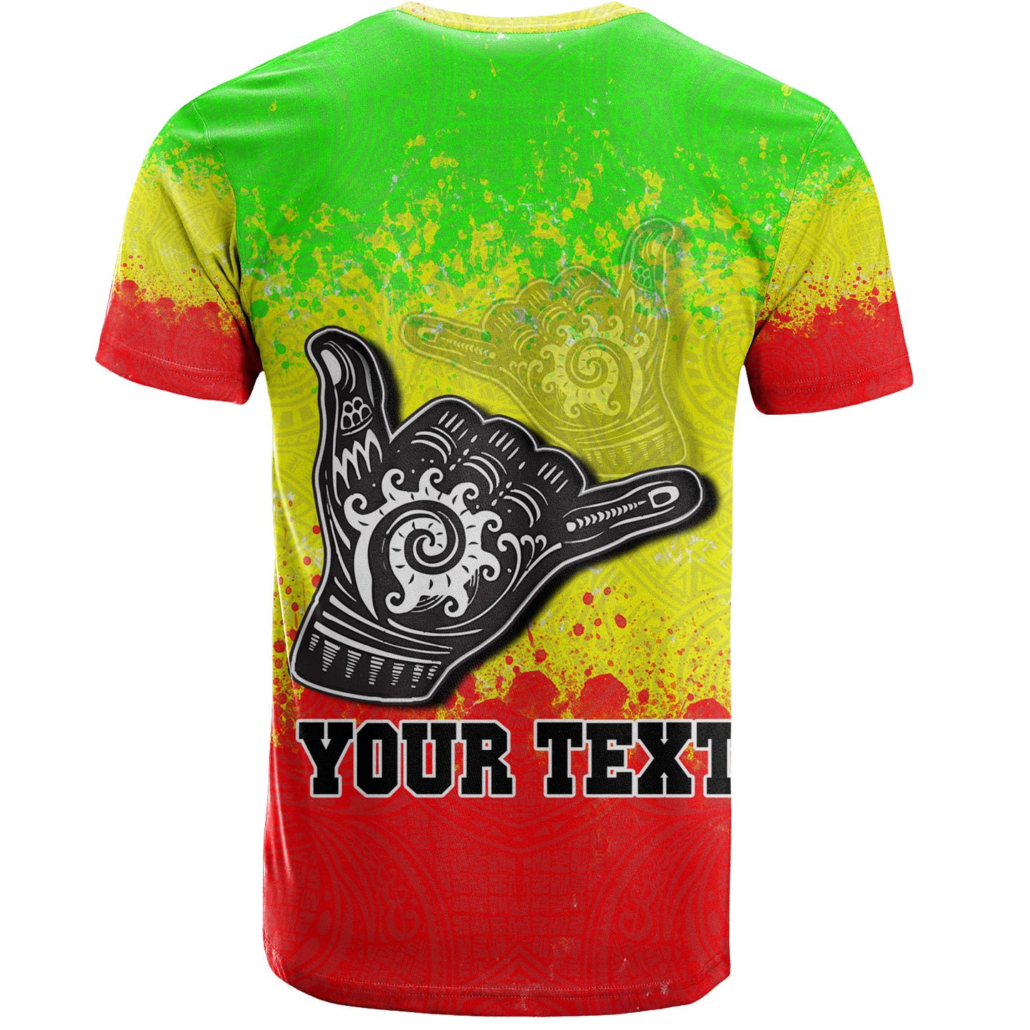 Hawaii T-Shirt Custom Personalised  Polynesian Shaka Hawaii Map Reggae Style