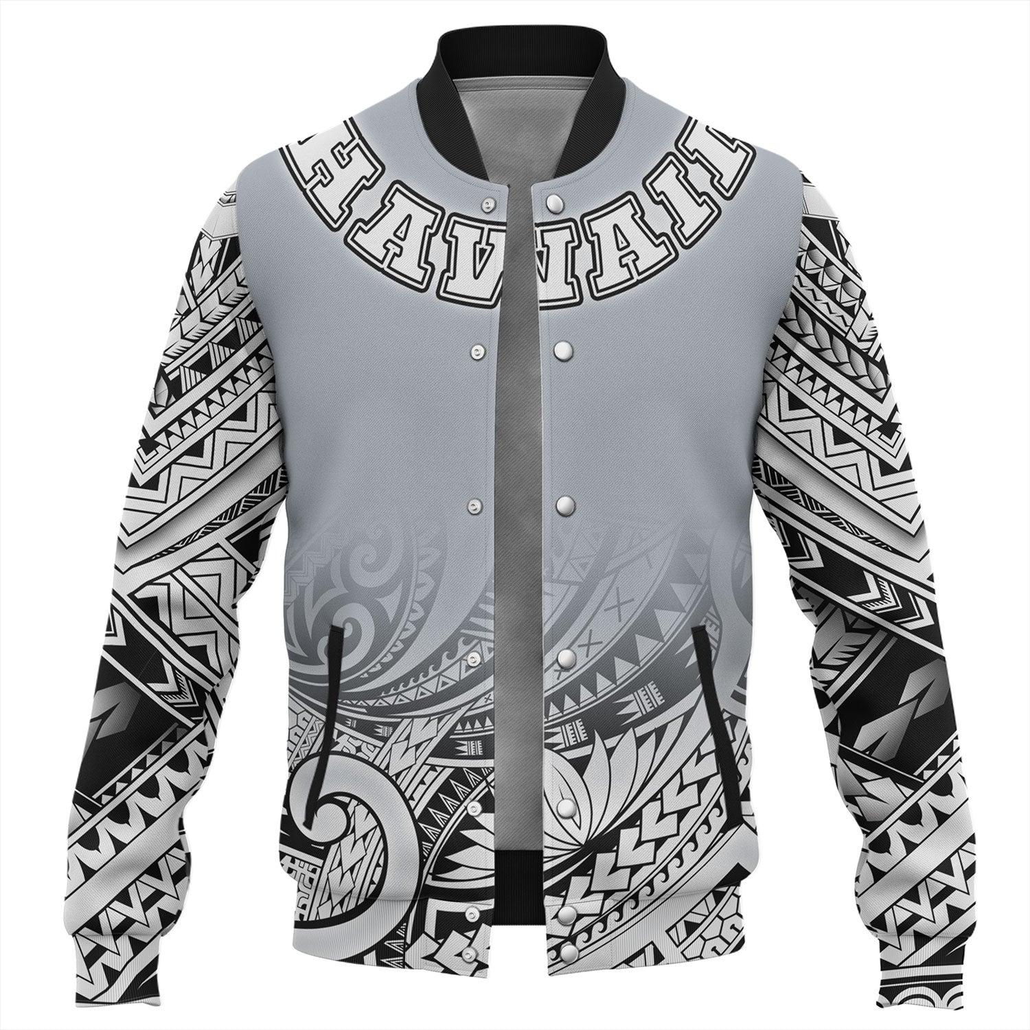 Hawaii Custom Personalised Baseball Jacket Polynesian Style Tattoo Design