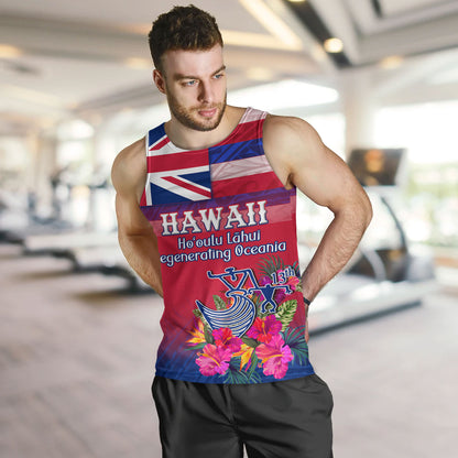 Hawaii Tank Top Regenerating Oceania Hawaii Flag With Traditional Patterns