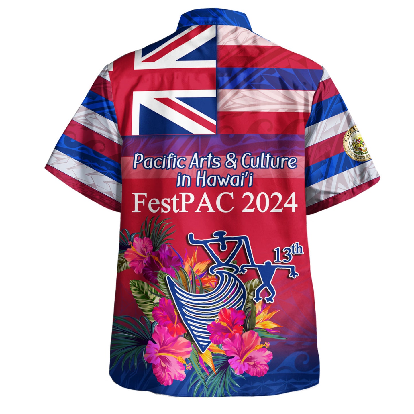 Hawaii Hawaiian Shirt Regenerating Oceania Hawaii Flag With Traditional Patterns