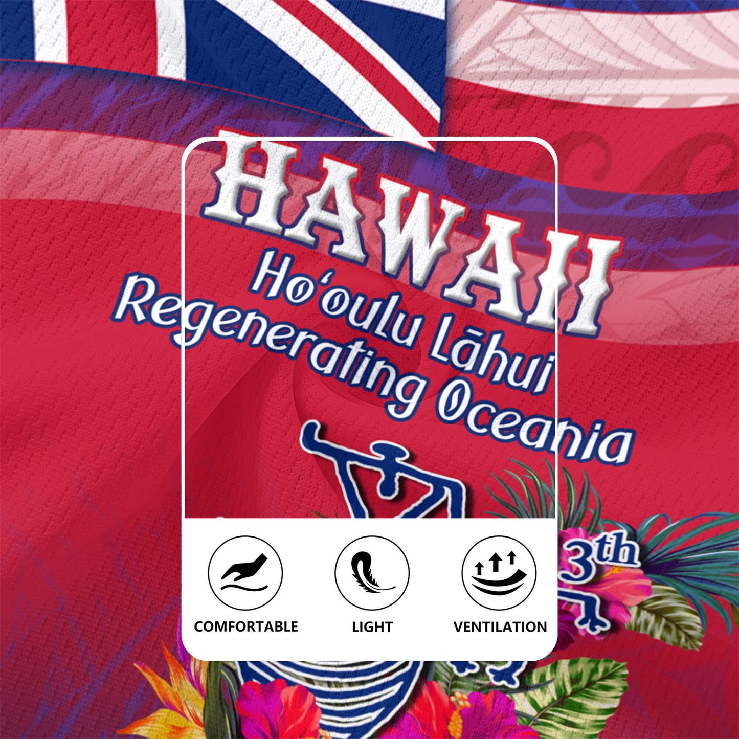 Hawaii Rugby Jersey Regenerating Oceania Hawaii Flag With Traditional Patterns