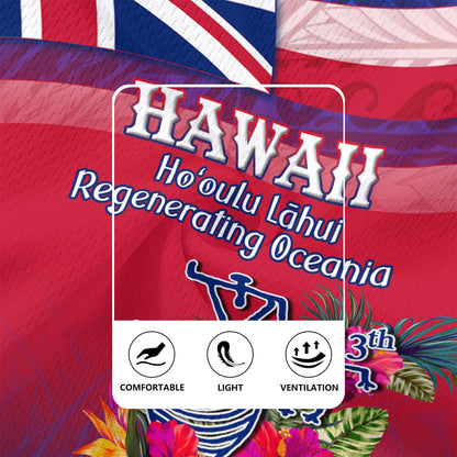 Hawaii Rugby Jersey Regenerating Oceania Hawaii Flag With Traditional Patterns