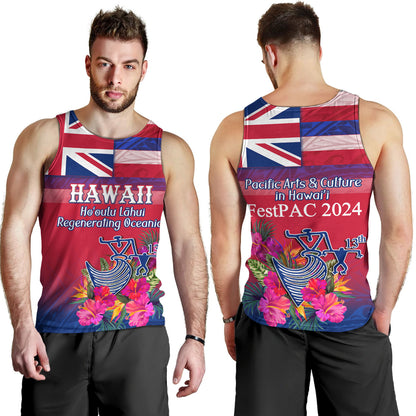 Hawaii Tank Top Regenerating Oceania Hawaii Flag With Traditional Patterns