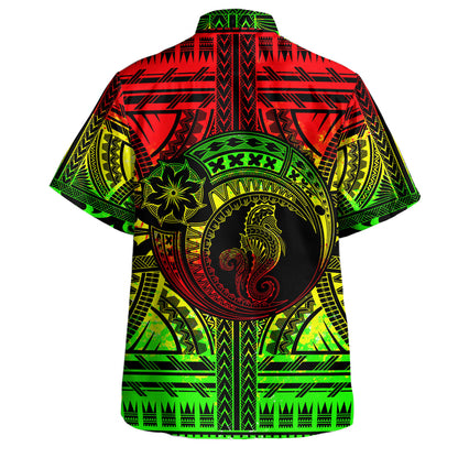 Hawaii Hawaiian Shirt Custom Seahorse Polynesian Tattoo Reggae