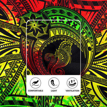 Hawaii Rugby Jersey Custom Seahorse Polynesian Tattoo Reggae