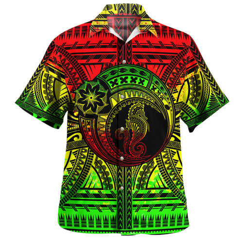 Hawaii Hawaiian Shirt Custom Seahorse Polynesian Tattoo Reggae