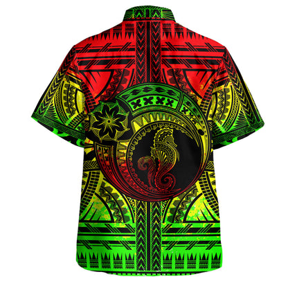 Hawaii Hawaiian Shirt Custom Seahorse Polynesian Tattoo Reggae
