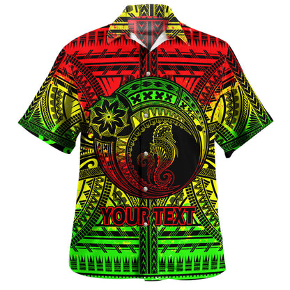 Hawaii Hawaiian Shirt Custom Seahorse Polynesian Tattoo Reggae