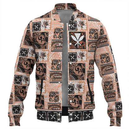 Hawaii Baseball Jacket Traditional Hawaiian Floral Designs