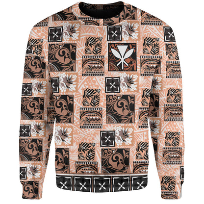 Hawaii Sweatshirt Traditional Hawaiian Floral Designs